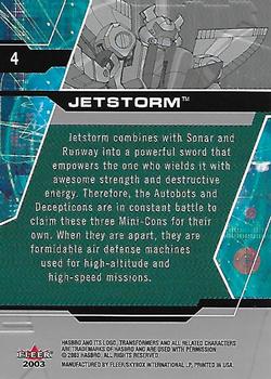 2003 Fleer Transformers Armada #4 Jetstorm Back