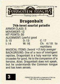 1991 TSR Advanced Dungeons & Dragons - Silver #3 Dragonbait Back