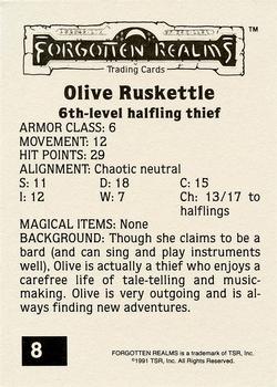 1991 TSR Advanced Dungeons & Dragons - Silver #8 Olive Ruskettle Back