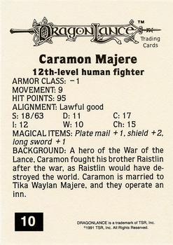 1991 TSR Advanced Dungeons & Dragons - Silver #10 Caramon Majere Back