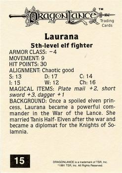 1991 TSR Advanced Dungeons & Dragons - Silver #15 Laurana Back
