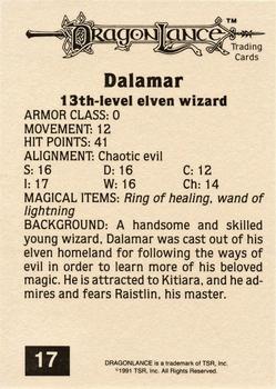1991 TSR Advanced Dungeons & Dragons - Silver #17 Dalamar Back