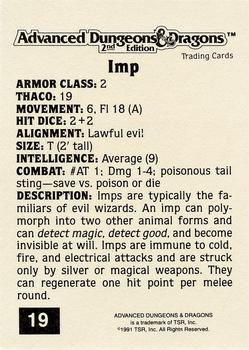 1991 TSR Advanced Dungeons & Dragons - Silver #19 Imp Back