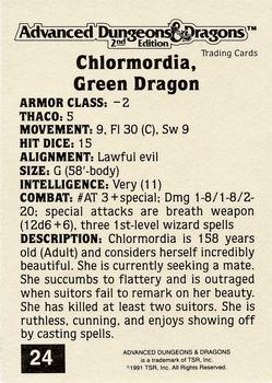 1991 TSR Advanced Dungeons & Dragons - Silver #24 Chlormordia, Green Dragon Back
