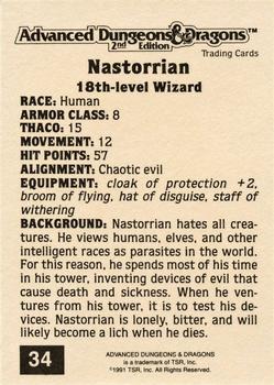 1991 TSR Advanced Dungeons & Dragons - Silver #34 Nastorrian Back