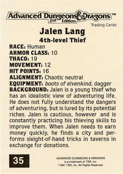 1991 TSR Advanced Dungeons & Dragons - Silver #35 Jalen Lang Back