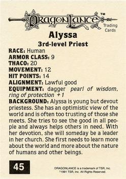 1991 TSR Advanced Dungeons & Dragons - Silver #45 Alyssa Back
