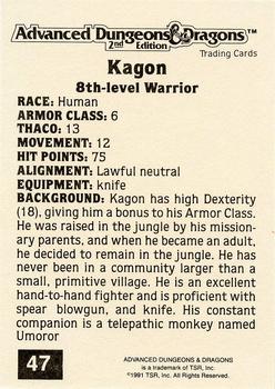 1991 TSR Advanced Dungeons & Dragons - Silver #47 Kagon Back