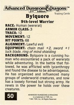 1991 TSR Advanced Dungeons & Dragons - Silver #50 Bylquore Back