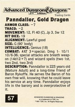 1991 TSR Advanced Dungeons & Dragons - Silver #57 Panndallor, Gold Dragon Back