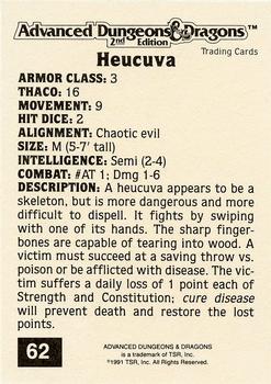 1991 TSR Advanced Dungeons & Dragons - Silver #62 Heucuva Back