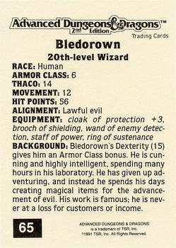 1991 TSR Advanced Dungeons & Dragons - Silver #65 Bledorown Back