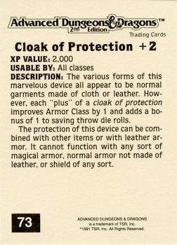 1991 TSR Advanced Dungeons & Dragons - Silver #73 Cloak of Protection +2 Back