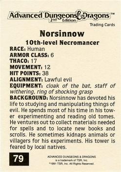 1991 TSR Advanced Dungeons & Dragons - Silver #79 Norsinnow Back