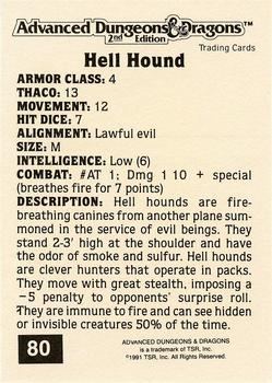 1991 TSR Advanced Dungeons & Dragons - Silver #80 Hell Hound Back