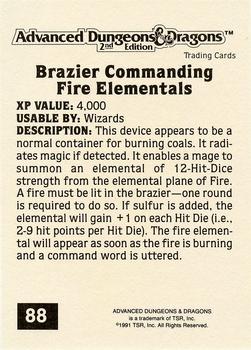 1991 TSR Advanced Dungeons & Dragons - Silver #88 Brazier Commanding Fire Elementals Back