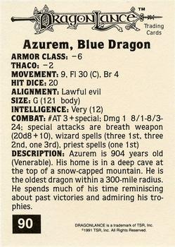 1991 TSR Advanced Dungeons & Dragons - Silver #90 Azurem, Blue Dragon Back