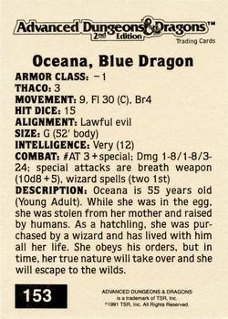1991 TSR Advanced Dungeons & Dragons - Silver #153 Oceana, Blue Dragon Back