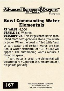 1991 TSR Advanced Dungeons & Dragons - Silver #167 Bowl Commanding Water Elementals Back