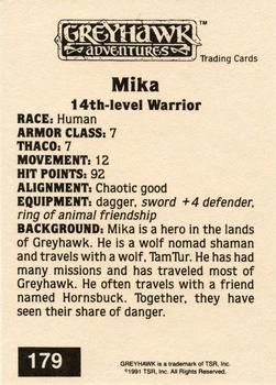 1991 TSR Advanced Dungeons & Dragons - Silver #179 Mika Back