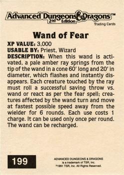 1991 TSR Advanced Dungeons & Dragons - Silver #199 Wand of Fear Back