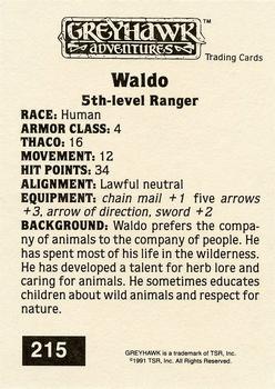 1991 TSR Advanced Dungeons & Dragons - Silver #215 Waldo Back