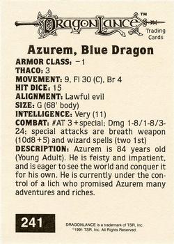 1991 TSR Advanced Dungeons & Dragons - Silver #241 Azurem, Blue Dragon Back