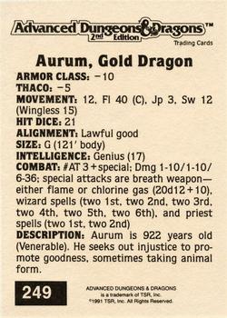 1991 TSR Advanced Dungeons & Dragons - Silver #249 Aurum, Gold Dragon Back