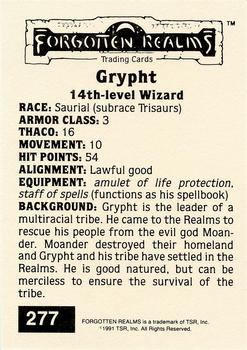 1991 TSR Advanced Dungeons & Dragons - Silver #277 Grypht Back