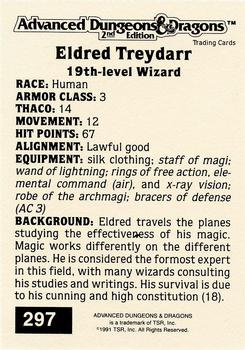 1991 TSR Advanced Dungeons & Dragons - Silver #297 Eldred Treydarr Back