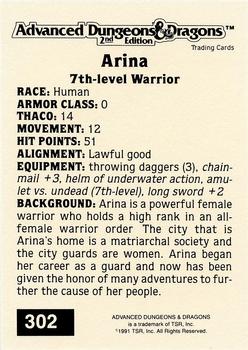 1991 TSR Advanced Dungeons & Dragons - Silver #302 Arina Back