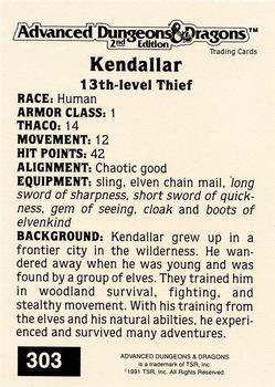 1991 TSR Advanced Dungeons & Dragons - Silver #303 Kendallar Back