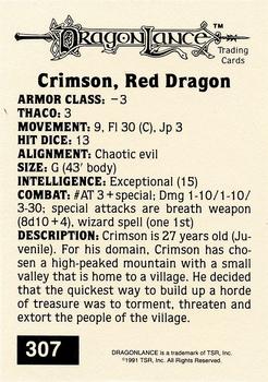 1991 TSR Advanced Dungeons & Dragons - Silver #307 Crimson, Red Dragon Back