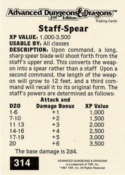 1991 TSR Advanced Dungeons & Dragons - Silver #314 Staff-Spear Back