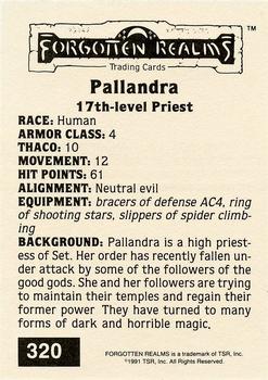1991 TSR Advanced Dungeons & Dragons - Silver #320 Pallandra Back