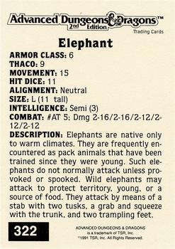 1991 TSR Advanced Dungeons & Dragons - Silver #322 Elephant Back