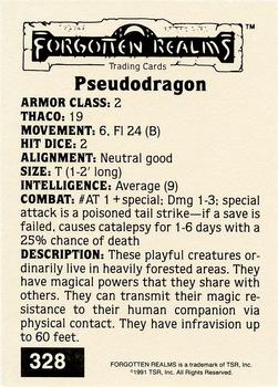 1991 TSR Advanced Dungeons & Dragons - Silver #328 Pseudodragon Back