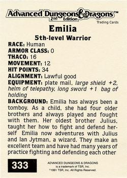 1991 TSR Advanced Dungeons & Dragons - Silver #333 Emilia Back