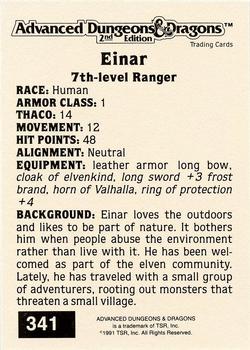 1991 TSR Advanced Dungeons & Dragons - Silver #341 Einar Back