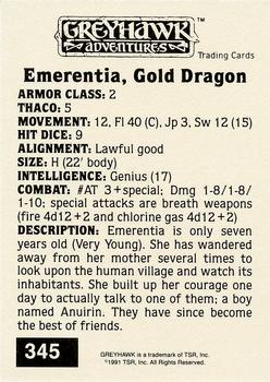 1991 TSR Advanced Dungeons & Dragons - Silver #345 Emerentia, Gold Dragon Back