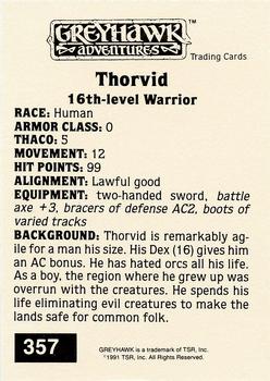 1991 TSR Advanced Dungeons & Dragons - Silver #357 Thorvid Back