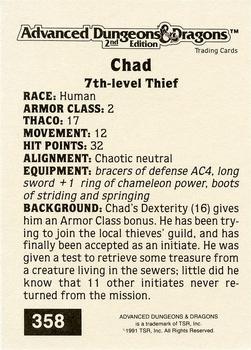 1991 TSR Advanced Dungeons & Dragons - Silver #358 Chad Back