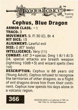 1991 TSR Advanced Dungeons & Dragons - Silver #366 Cephus, Blue Dragon Back