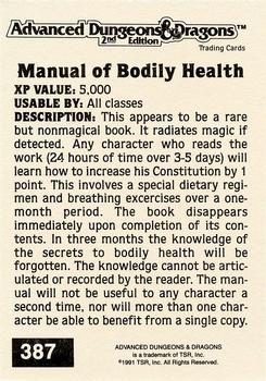 1991 TSR Advanced Dungeons & Dragons - Silver #387 Manual of Bodily Health Back