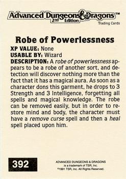 1991 TSR Advanced Dungeons & Dragons - Silver #392 Robe of Powerlessness Back