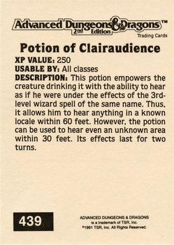1991 TSR Advanced Dungeons & Dragons - Silver #439 Potion of Clairaudience Back