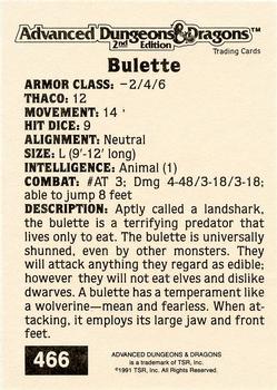 1991 TSR Advanced Dungeons & Dragons - Silver #466 Bulette Back