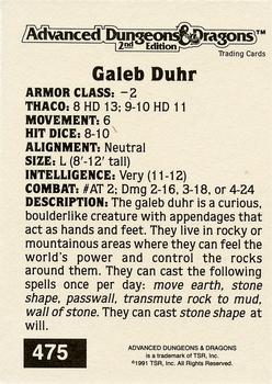 1991 TSR Advanced Dungeons & Dragons - Silver #475 Galeb Duhr Back