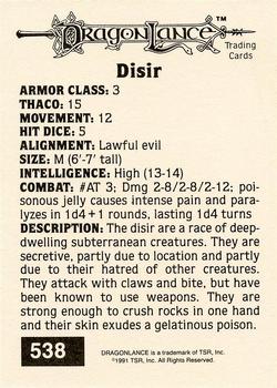 1991 TSR Advanced Dungeons & Dragons - Silver #538 Disir Back