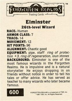 1991 TSR Advanced Dungeons & Dragons - Silver #600 Elminster Back